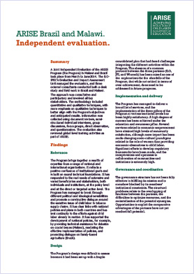 2014 ARISE Independent Evaluation Summary